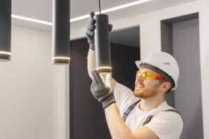 Altech Electric installing ceiling light fixtures